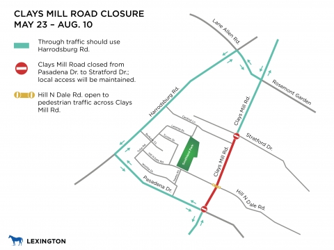 A map of the Clays Mill Road closure. 